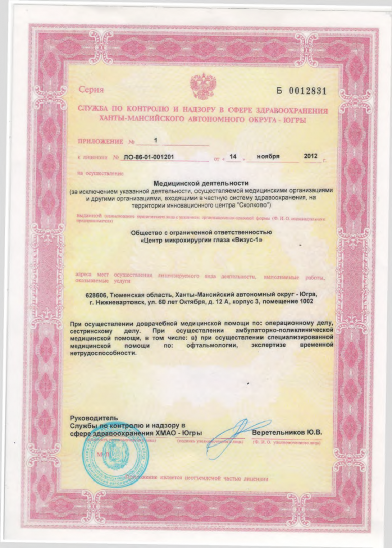 Лицензия: ЛО 86-01-001201 от 14.11.2012 г., скан 2